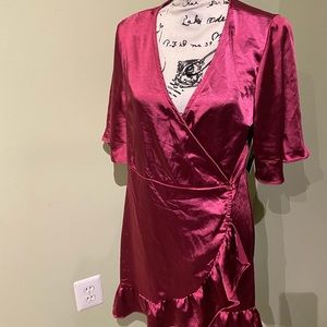 Brand New size L fuschia wrap dress